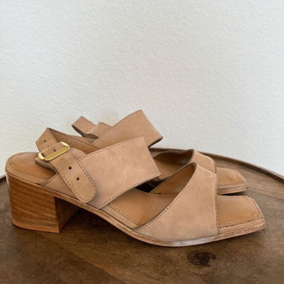 Adelante Suede The Serena Heeled Sandals Women's Size 9B - Picture 6 of 12